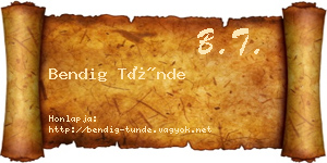 Bendig Tünde névjegykártya
