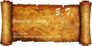 Bendig Tünde névjegykártya