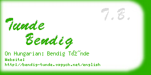 tunde bendig business card